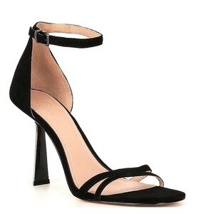 AD & Daughters Celina Suede Ankle Strap Sandals Black 8 1/2